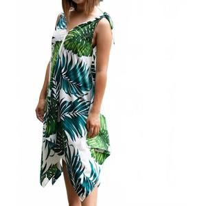 NEW CORADORABLES monstera handkerchief dress in green